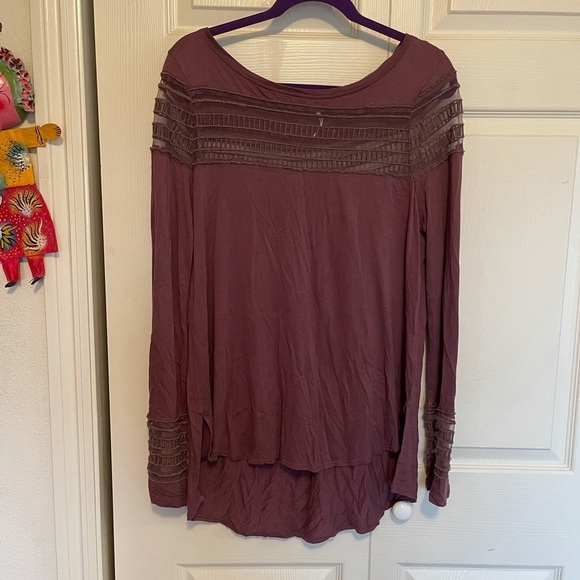 Lucky Brand Tops - LUCKY BRAND DARK ROSE LONG SLEEVE BLOUSE​